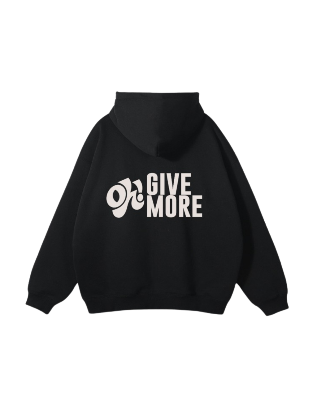 Give More Double Zip Up Hoodie - Black