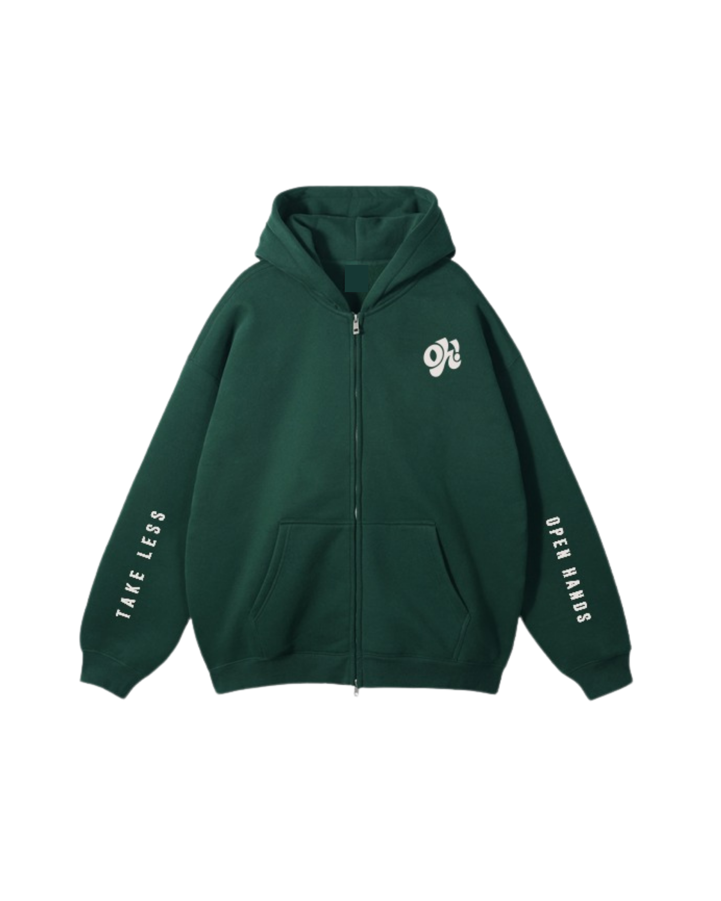 Give More Double Zip Up Hoodie - Forest Green