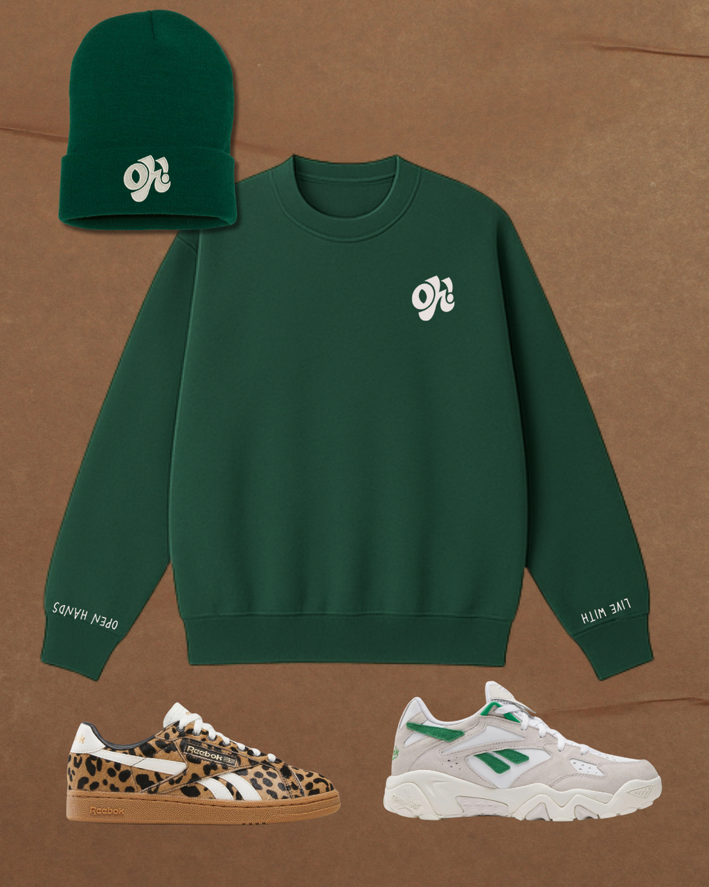 Note To Self Oversized Crewneck - Forest Green