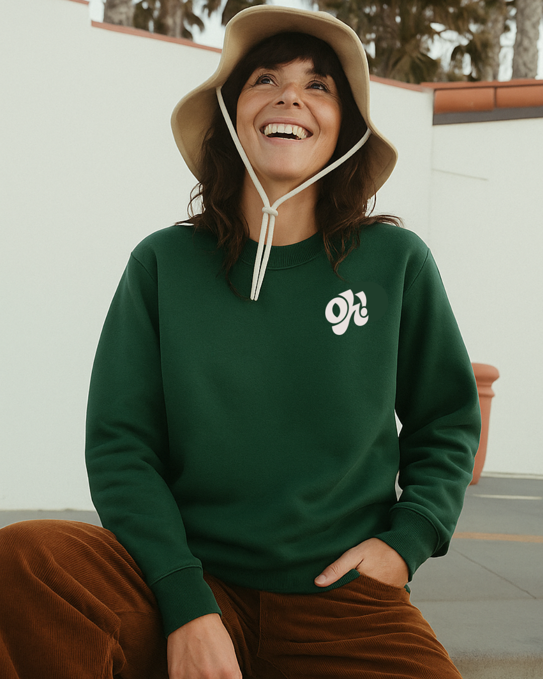 Note To Self Oversized Crewneck - Forest Green