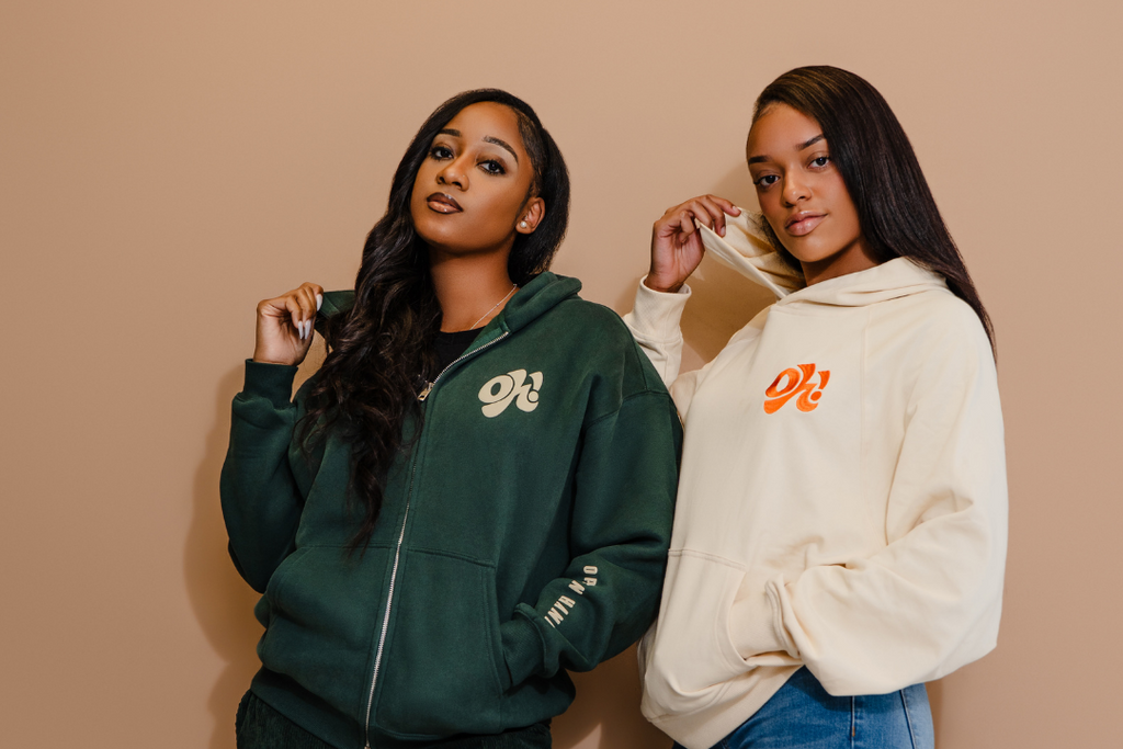 Give More Double Zip Up Hoodie - Forest Green