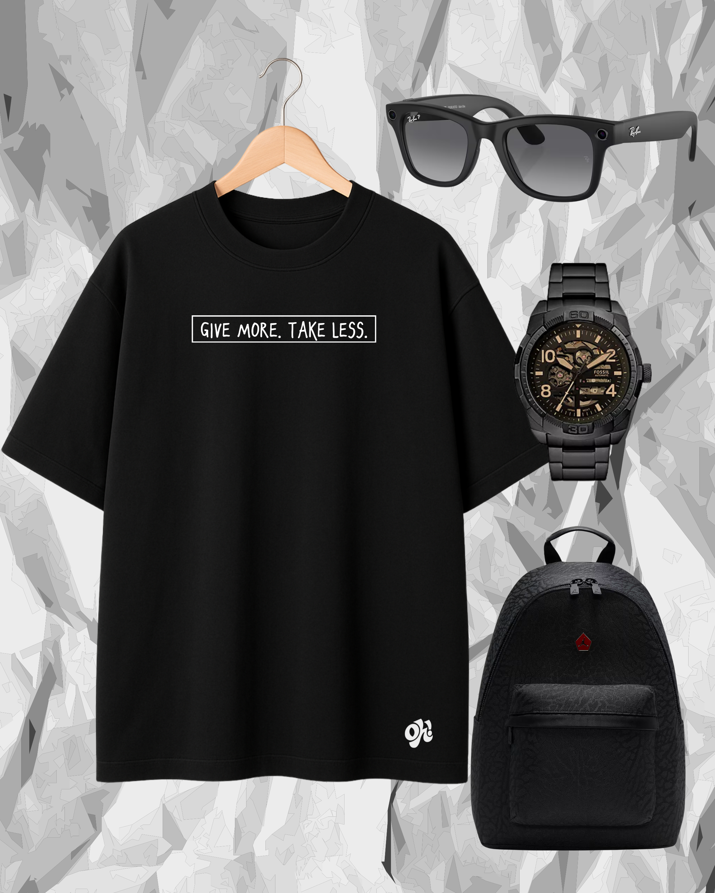 Take Less Oversized Tee - Black