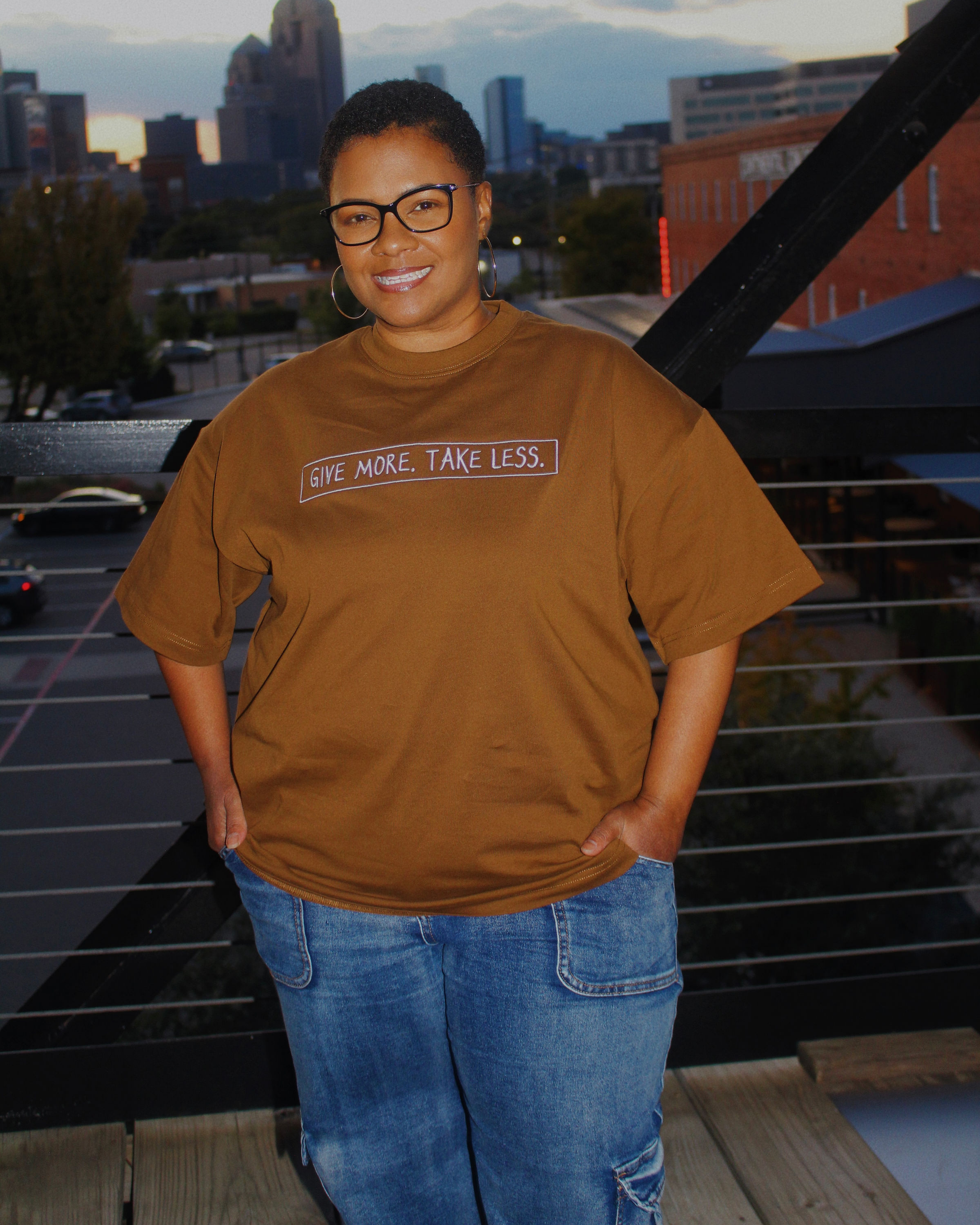 Take Less Oversized Tee - Camel